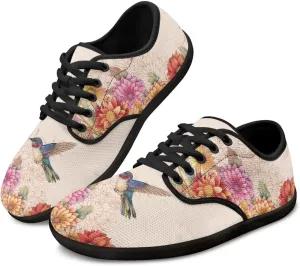 Barefoot Shoes Women Wide Toe Box Zero Drop Shoes Lightweight Lace Up Sneaker Breathable Non-Slip Athletic Barefoot Shoes Casual Walking Flats Shoes