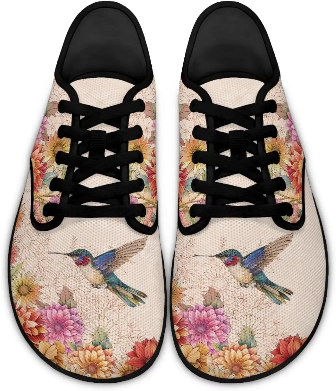 Barefoot Shoes Women Wide Toe Box Zero Drop Shoes Lightweight Lace Up Sneaker Breathable Non-Slip Athletic Barefoot Shoes Casual Walking Flats Shoes