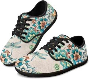 Barefoot Shoes Women Wide Toe Box Zero Drop Shoes Lightweight Lace Up Sneaker Breathable Non-Slip Athletic Barefoot Shoes Casual Walking Flats Shoes