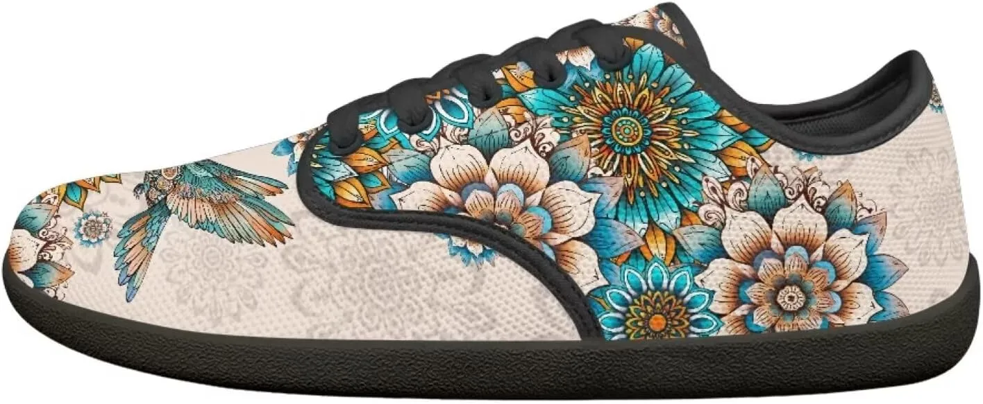 Barefoot Shoes Women Wide Toe Box Zero Drop Shoes Lightweight Lace Up Sneaker Breathable Non-Slip Athletic Barefoot Shoes Casual Walking Flats Shoes