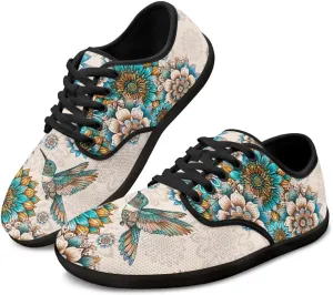 Barefoot Shoes Women Wide Toe Box Zero Drop Shoes Lightweight Lace Up Sneaker Breathable Non-Slip Athletic Barefoot Shoes Casual Walking Flats Shoes