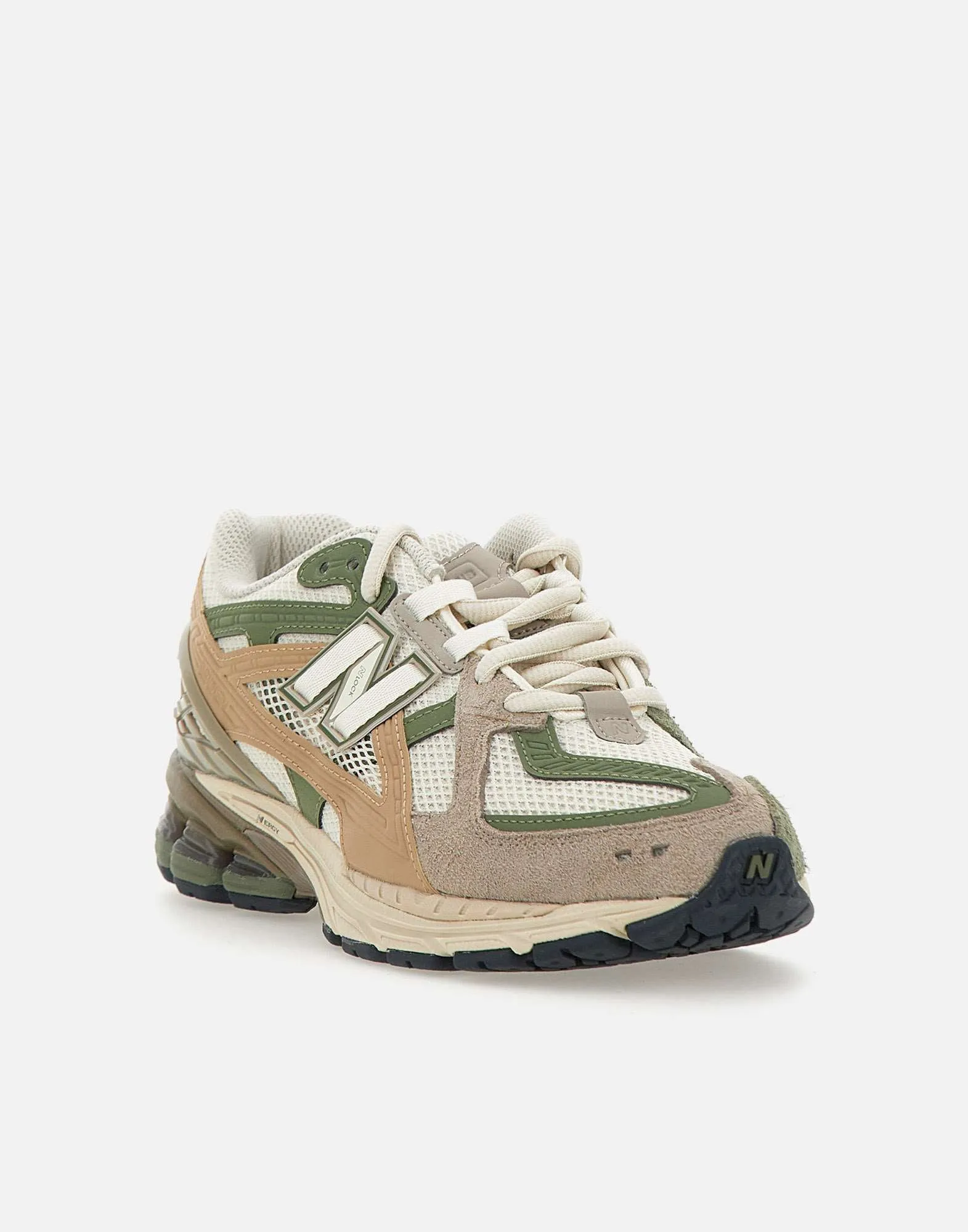 Beige, Green and Pink Sneakers