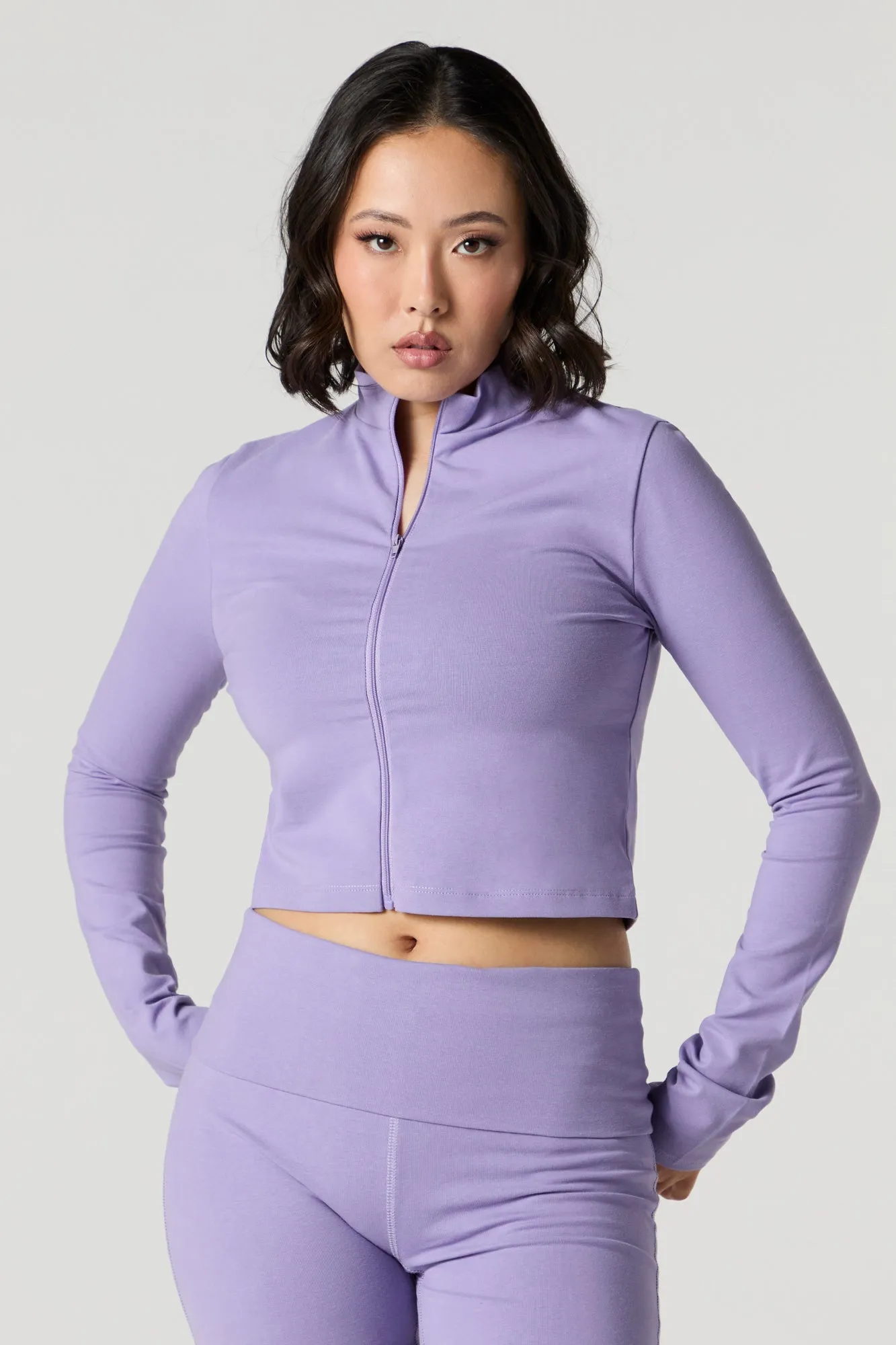 Blouson Active à col cheminée avec fermeture à glissière