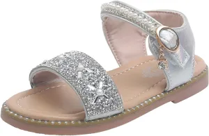 EnJoCho Toddler Infant Kids Baby Girls Crystal Pearl Princess Shoes Open Toe Non Slip Sandals Summer Dress School Shoes