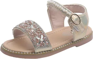 EnJoCho Toddler Infant Kids Baby Girls Crystal Pearl Princess Shoes Open Toe Non Slip Sandals Summer Dress School Shoes