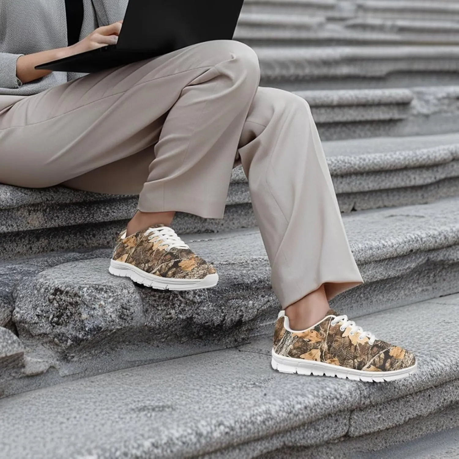 GIFTPUZZ Camo Sneakers Breathable Mesh & Shock-Absorbing Sole for Outdoor/Tactical Use (Men/Women) Size 39-48