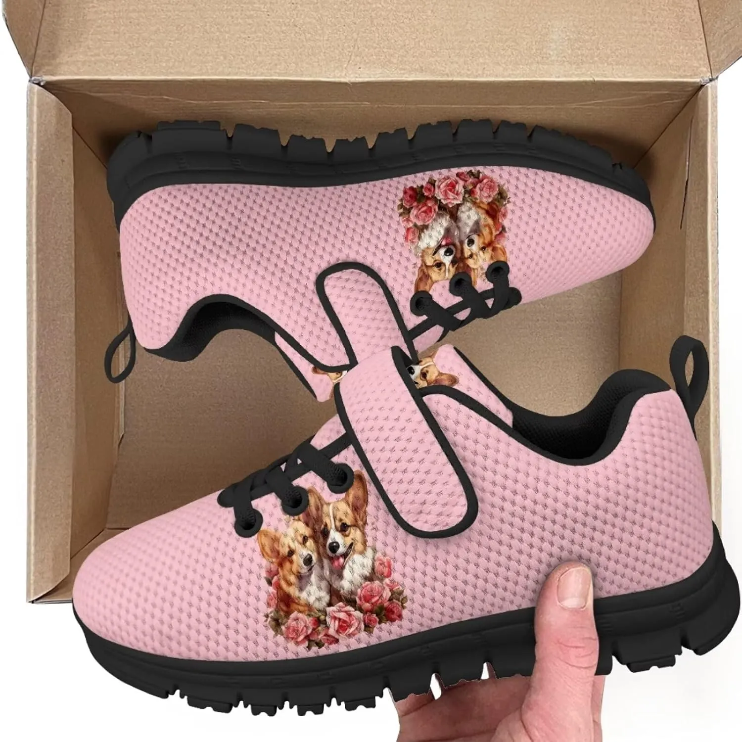 Girls Boys Dog Running Sneakers Lightweight Hiking Tennis Fitness Training Shoes for Little Kid
