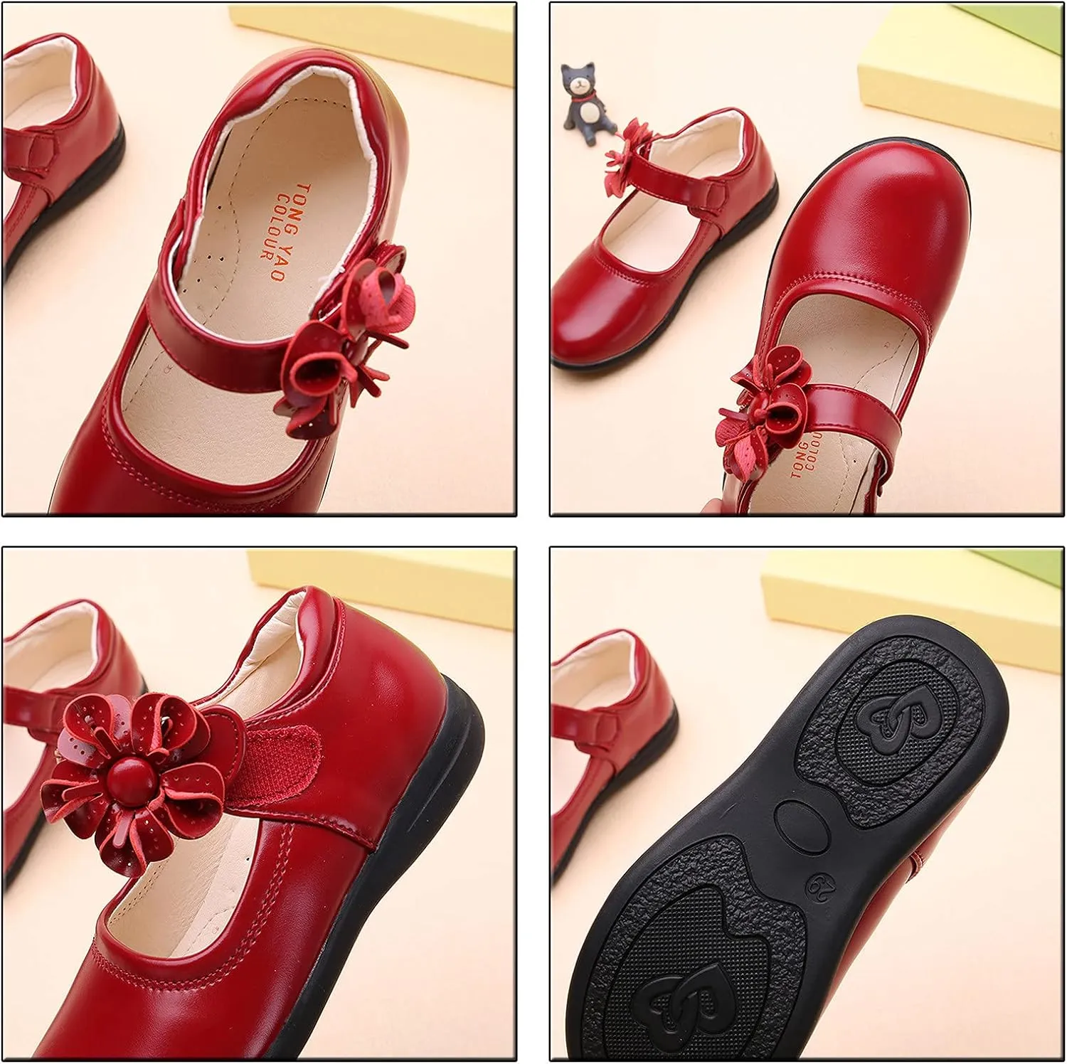 Girls Dress Shoes,Children Baby Girls Leather Flower Princess Shoes Soft Dance Shoes Kids Shoes 3-12 Years