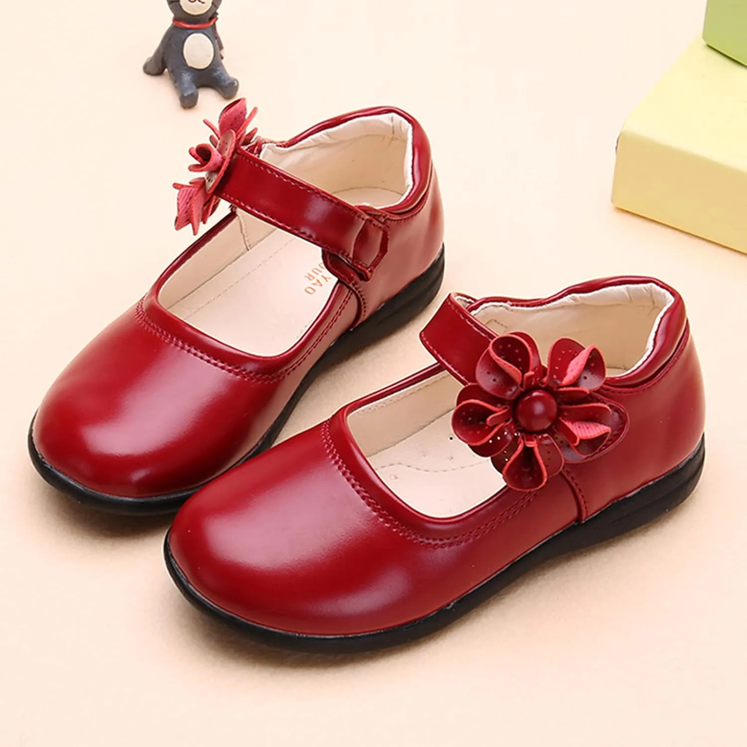Girls Dress Shoes,Children Baby Girls Leather Flower Princess Shoes Soft Dance Shoes Kids Shoes 3-12 Years