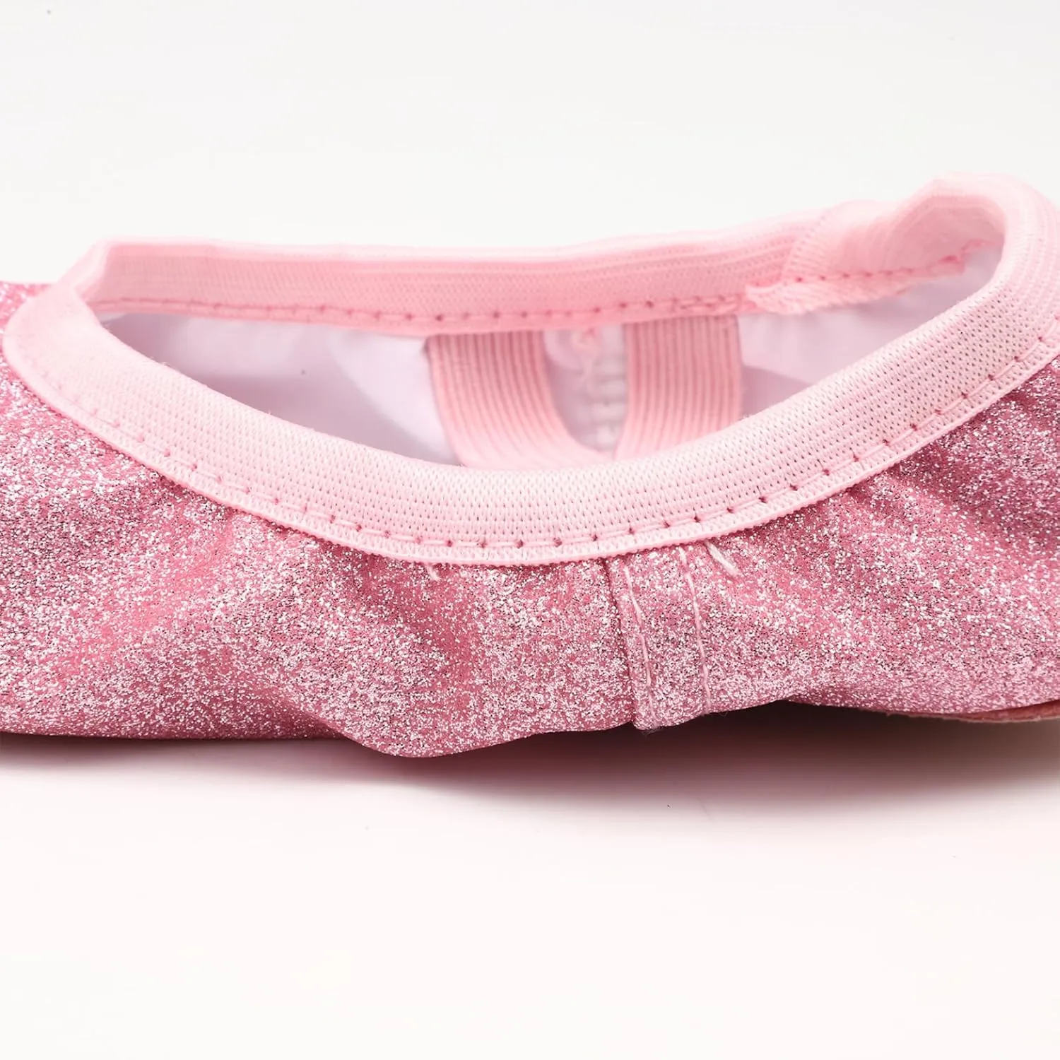 Girls Sparkly Ballet Dance Shoes Bowknot Split Sole Dance Practice Flats Shoes Roll Up Slippers