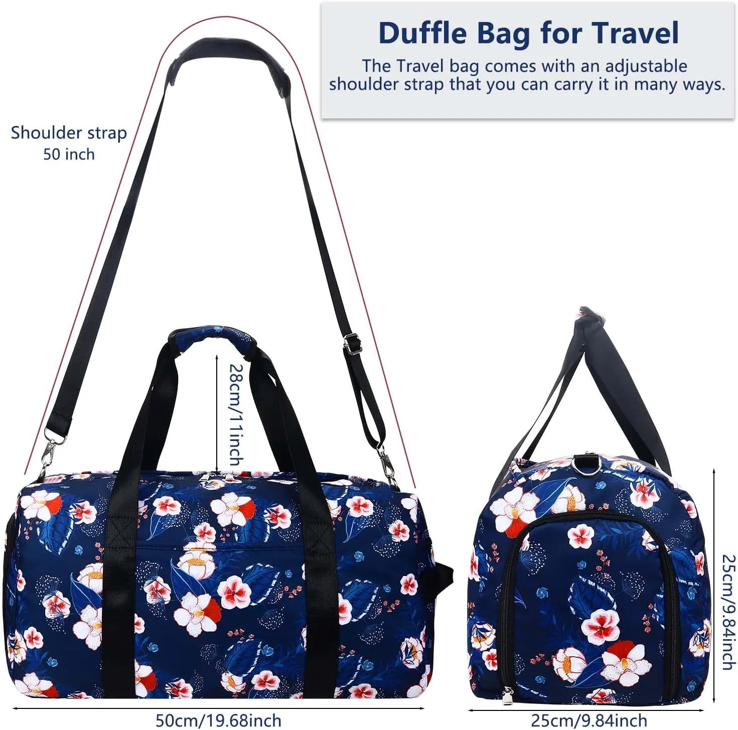 Gym Bag for Women, Small Sport Duffel Bag for Yoga Swim Dance, Gyms and Weekend Getaway,Gymbag Waterproof Dufflebag with Shoe and Wet Clothes Compartments,Carryon Overnight