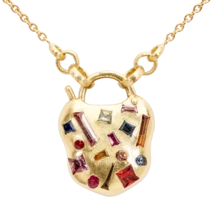 Harlequin Confetti Padlock Necklace - Made to Order