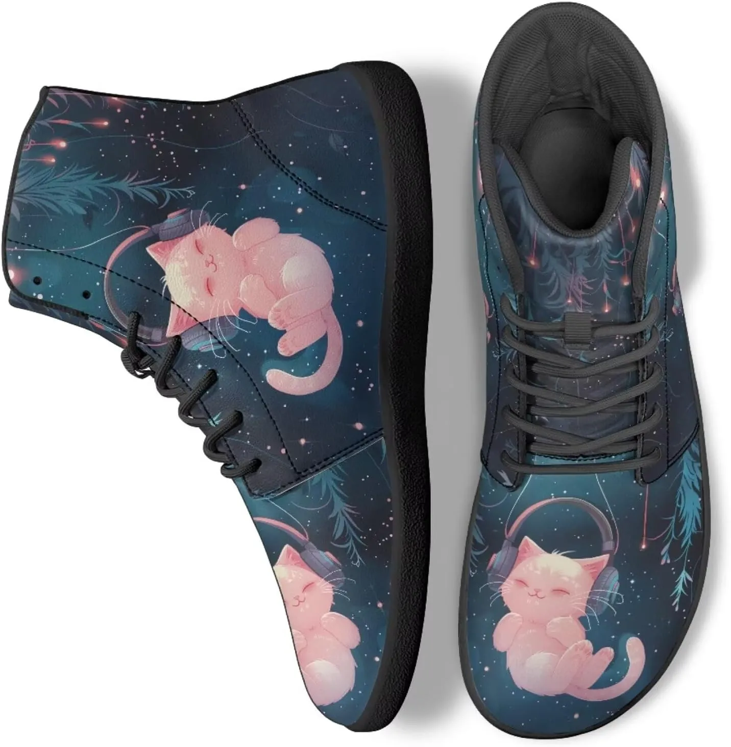High Top Animal Design Barefoot Shoes Men, Wide Toe, Rubber Sole Sneakers for Running & Zero-Drop Shoes with Ground Feel