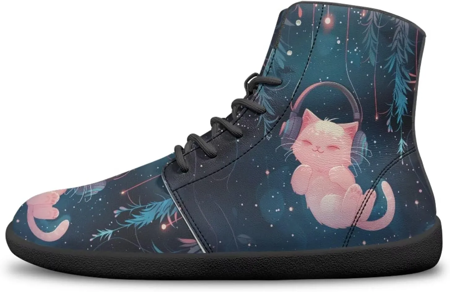 High Top Animal Design Barefoot Shoes Men, Wide Toe, Rubber Sole Sneakers for Running & Zero-Drop Shoes with Ground Feel