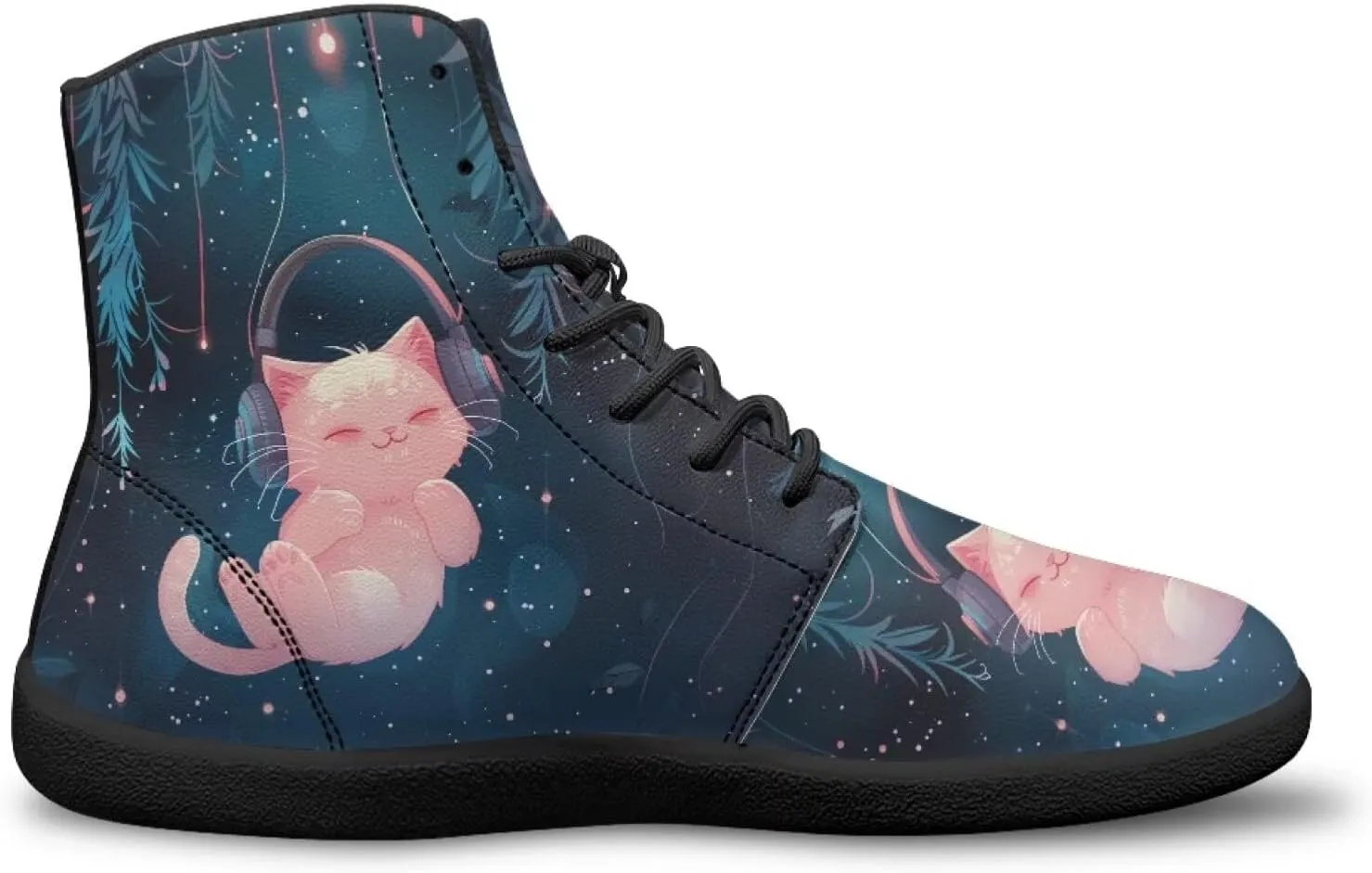 High Top Animal Design Barefoot Shoes Men, Wide Toe, Rubber Sole Sneakers for Running & Zero-Drop Shoes with Ground Feel
