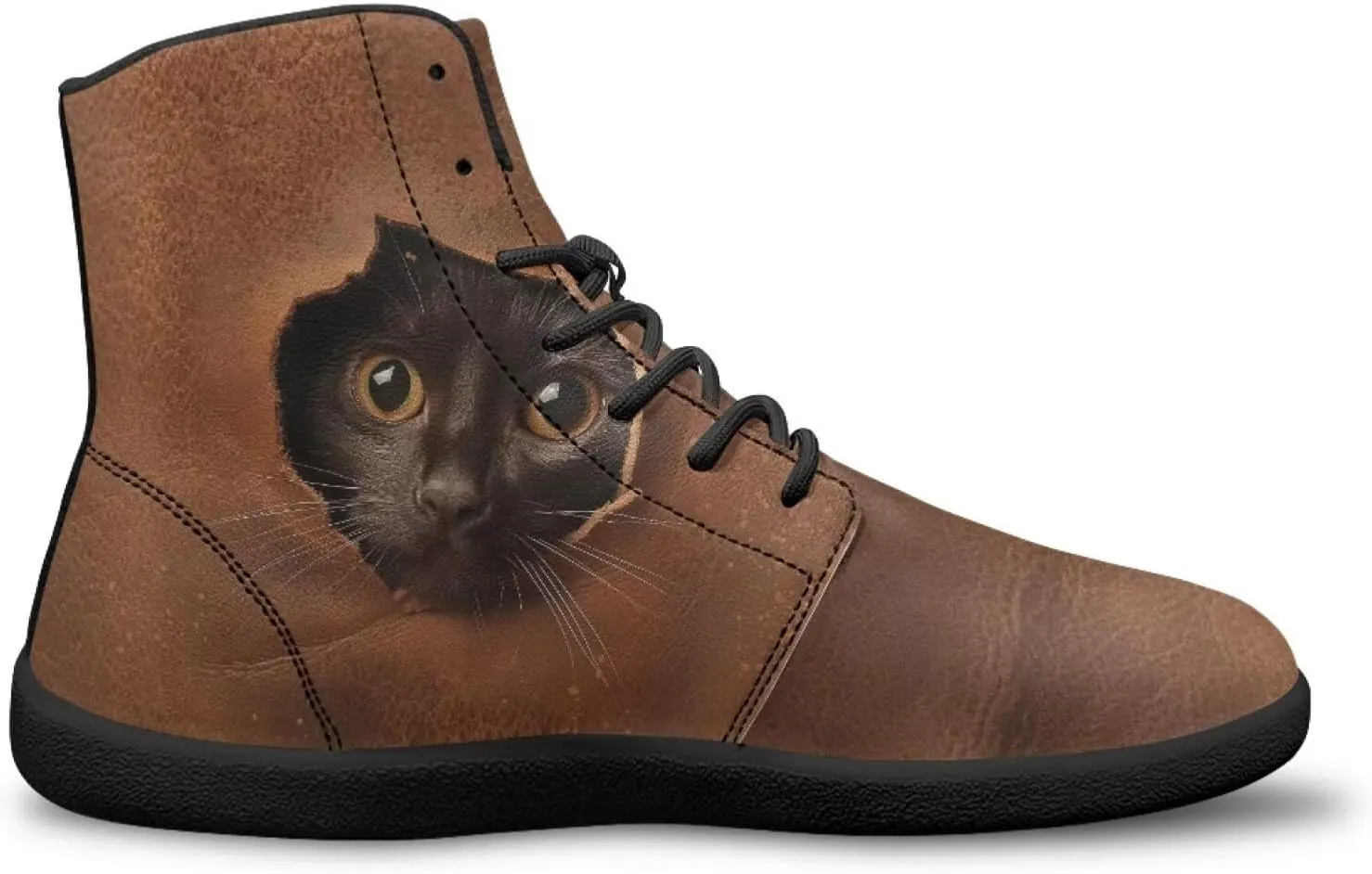 High Top Animal Design Zero-Drop Barefoot Shoes, Wide Toe Shoes for Men - Rubber Sole Running Shoes