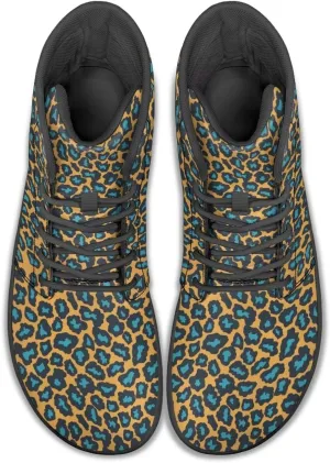 High Top Animal Print Barefoot Running Shoes for Men Grounded Footwear Wide Toe Box Gym Shoes Casual Mens Shoes