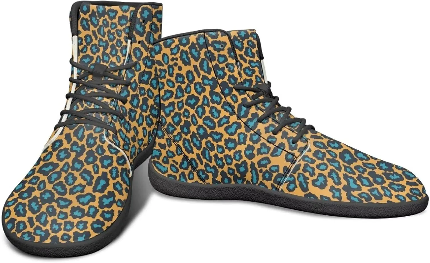 High Top Animal Print Barefoot Running Shoes for Men Grounded Footwear Wide Toe Box Gym Shoes Casual Mens Shoes
