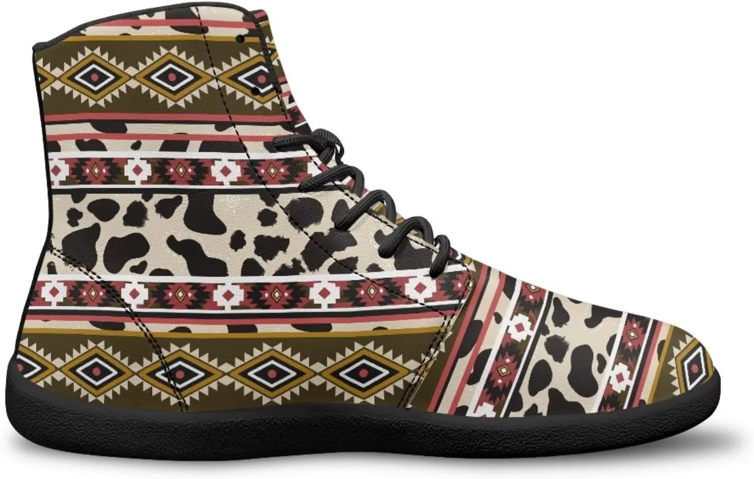 High Top Animal Print Barefoot Running Shoes for Men Grounded Footwear Wide Toe Box Gym Shoes Casual Mens Shoes