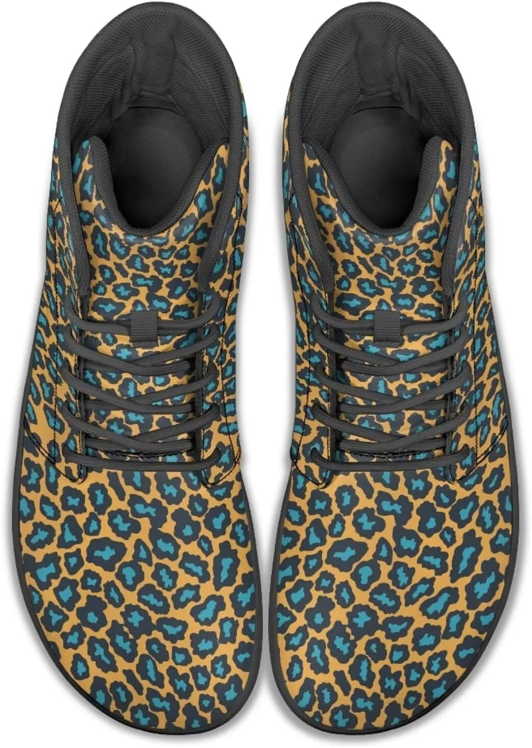 High Top Animal Print Barefoot Running Shoes for Men Grounded Footwear Wide Toe Box Gym Shoes Casual Mens Shoes