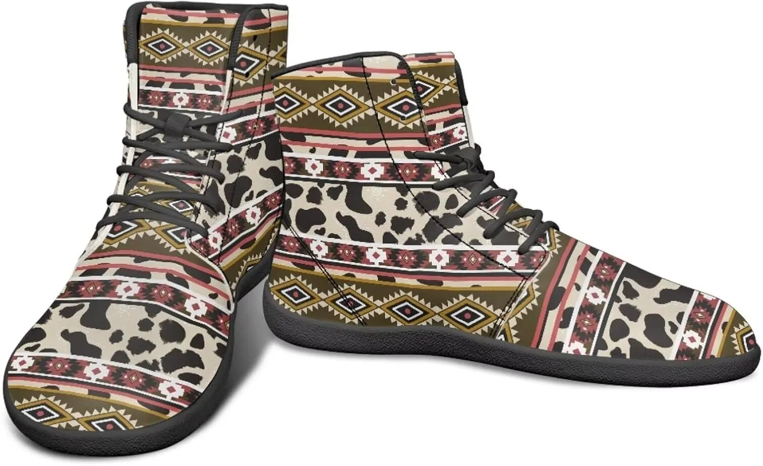 High Top Animal Print Barefoot Running Shoes for Men Grounded Footwear Wide Toe Box Gym Shoes Casual Mens Shoes