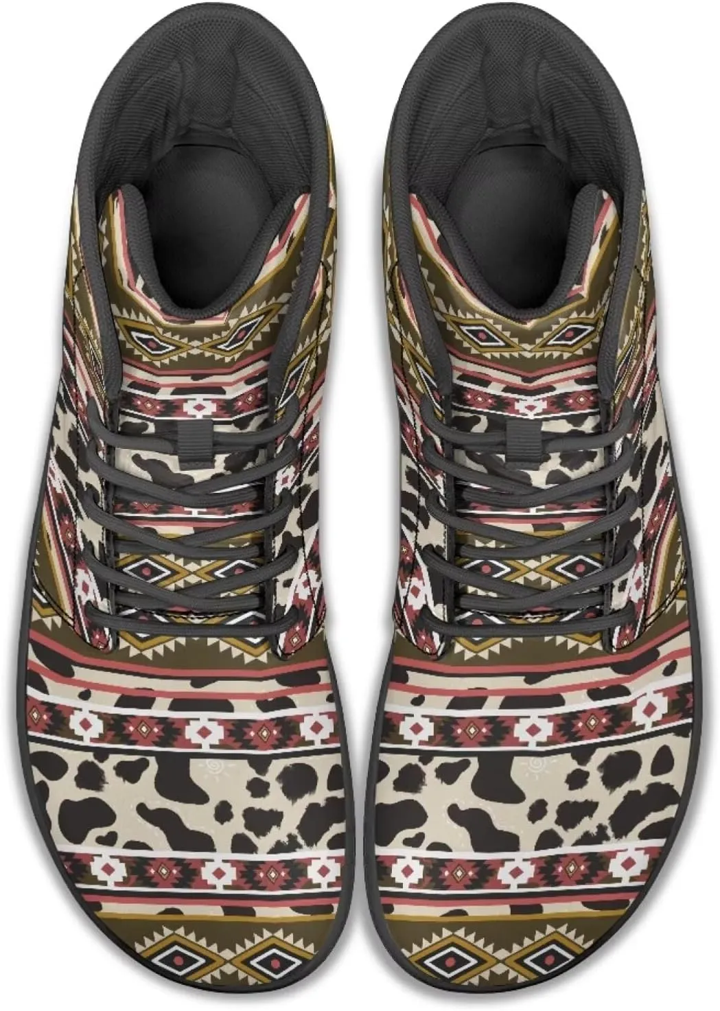 High Top Animal Print Barefoot Running Shoes for Men Grounded Footwear Wide Toe Box Gym Shoes Casual Mens Shoes