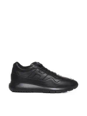 Interactive White Leather Sneakers