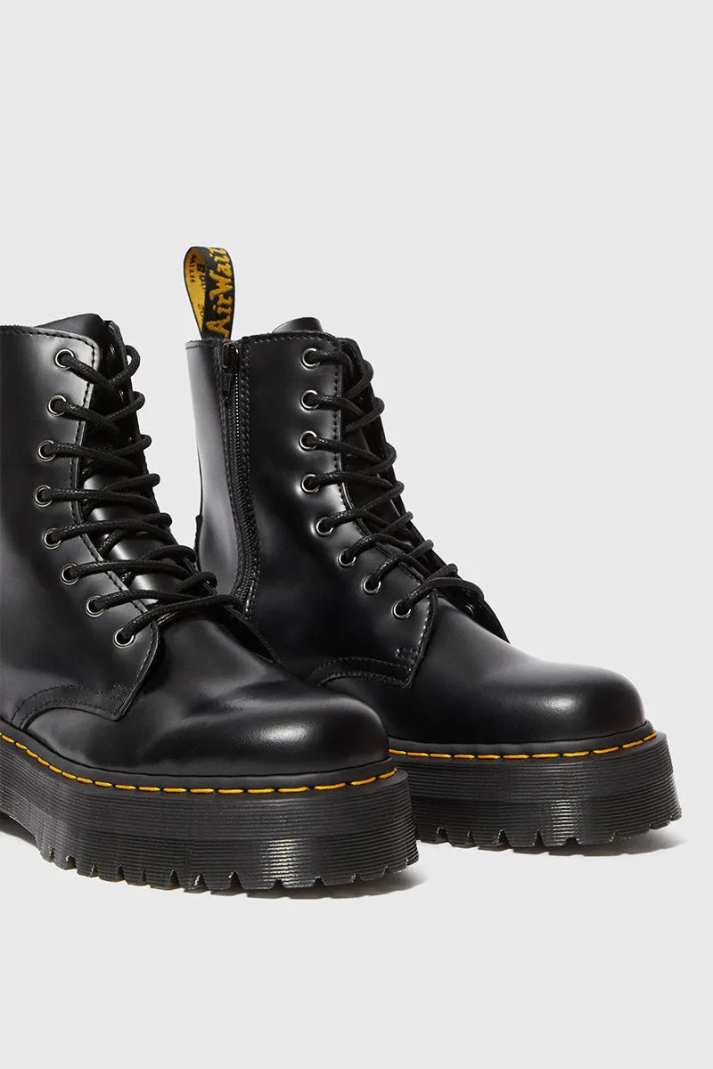 Jadon Smooth Leather Boots - Black