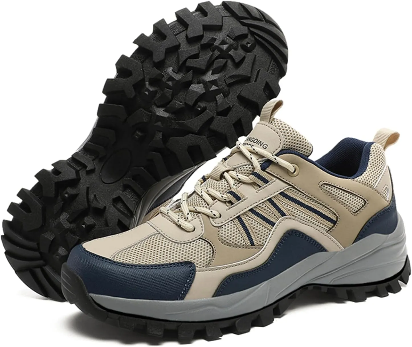 Mens Hiking Shoes Walking Trainers Outdoor Work Sneakers Running Shoes Non-Slip Breathable Trekking Footwear for Camping Travel