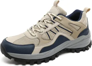 Mens Hiking Shoes Walking Trainers Outdoor Work Sneakers Running Shoes Non-Slip Breathable Trekking Footwear for Camping Travel