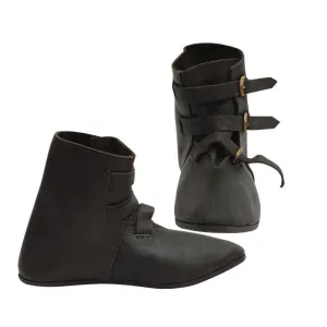 Men's Medieval Leather Shoe Middle Ages Ankle Boots with Buckles - Men's civil war Shoes & Boots
