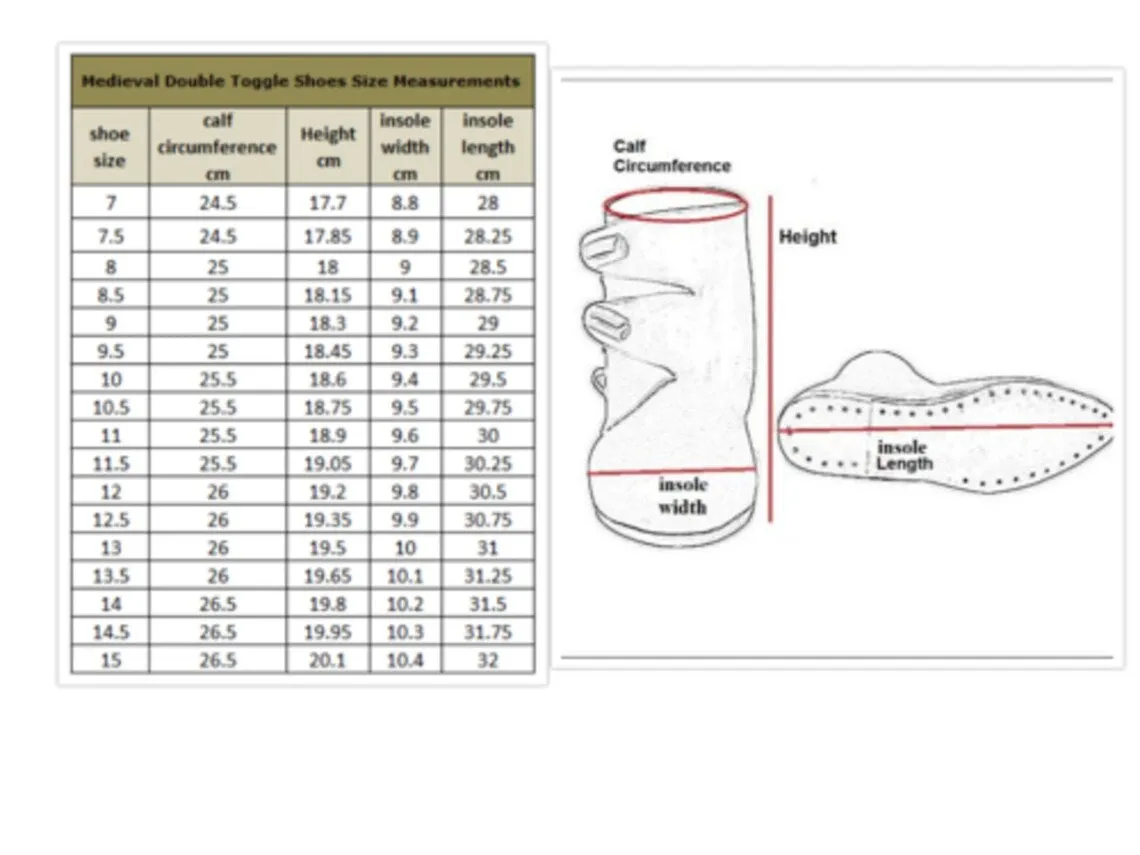 Men's Medieval Leather Shoe Middle Ages Ankle Boots with Buckles - Men's civil war Shoes & Boots