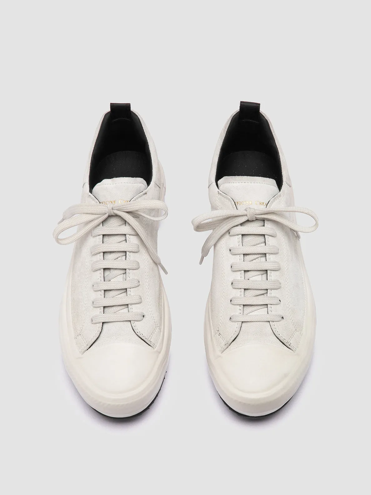 MES 009 - White Leather and Suede Low Top Sneakers