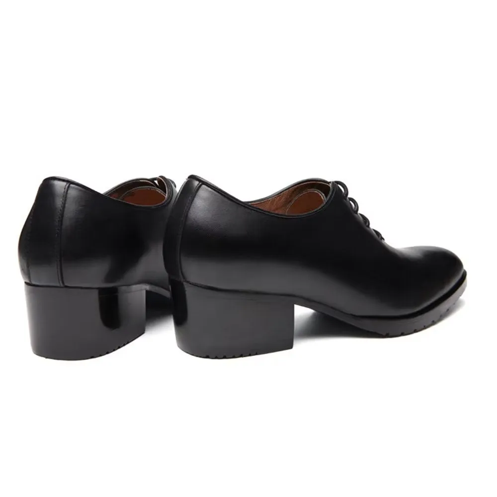 Refined Leather Pointed Toe Oxford Dress Shoes