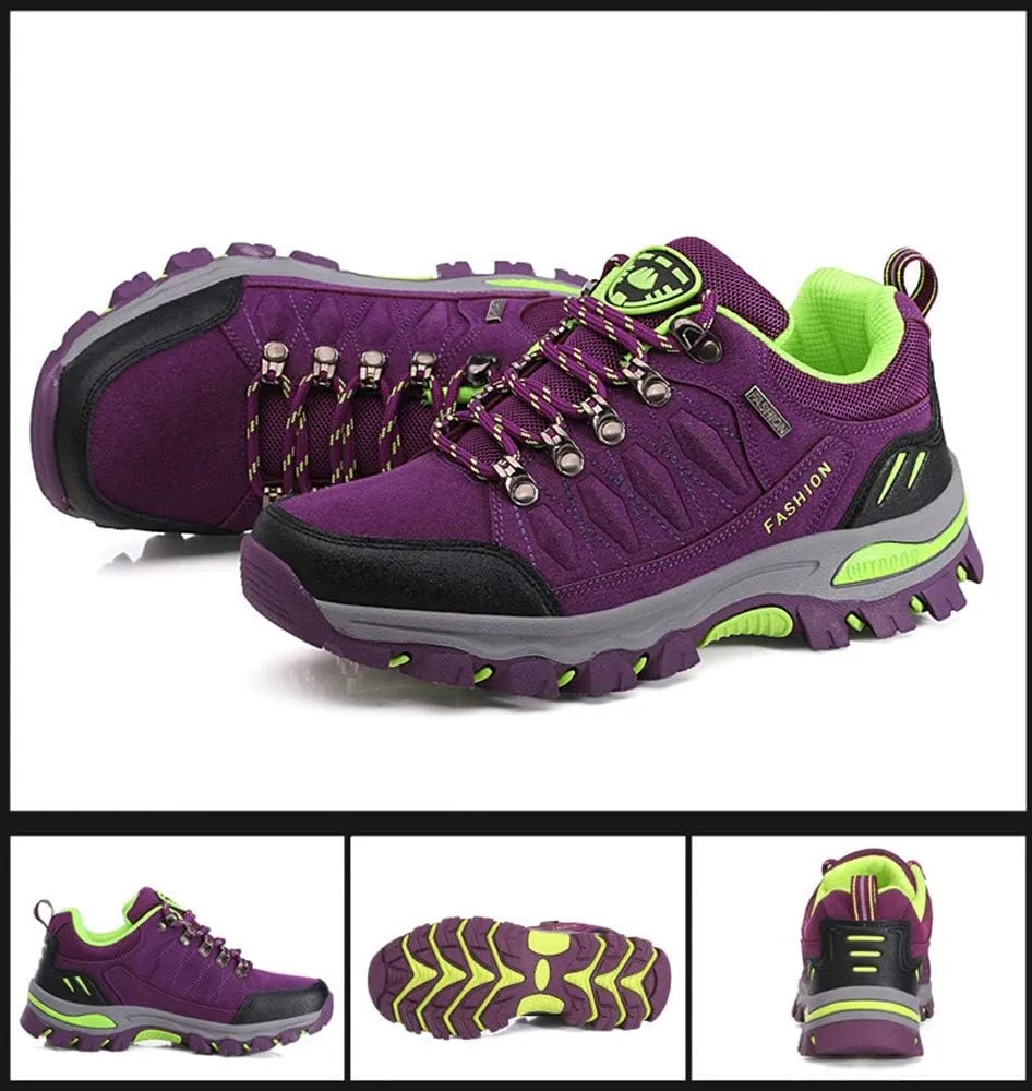 Rojeam Women Men Mountain Trekking Boots Lace-up Hiking Boots Walking Trainers Shoes for Outdoor Sports