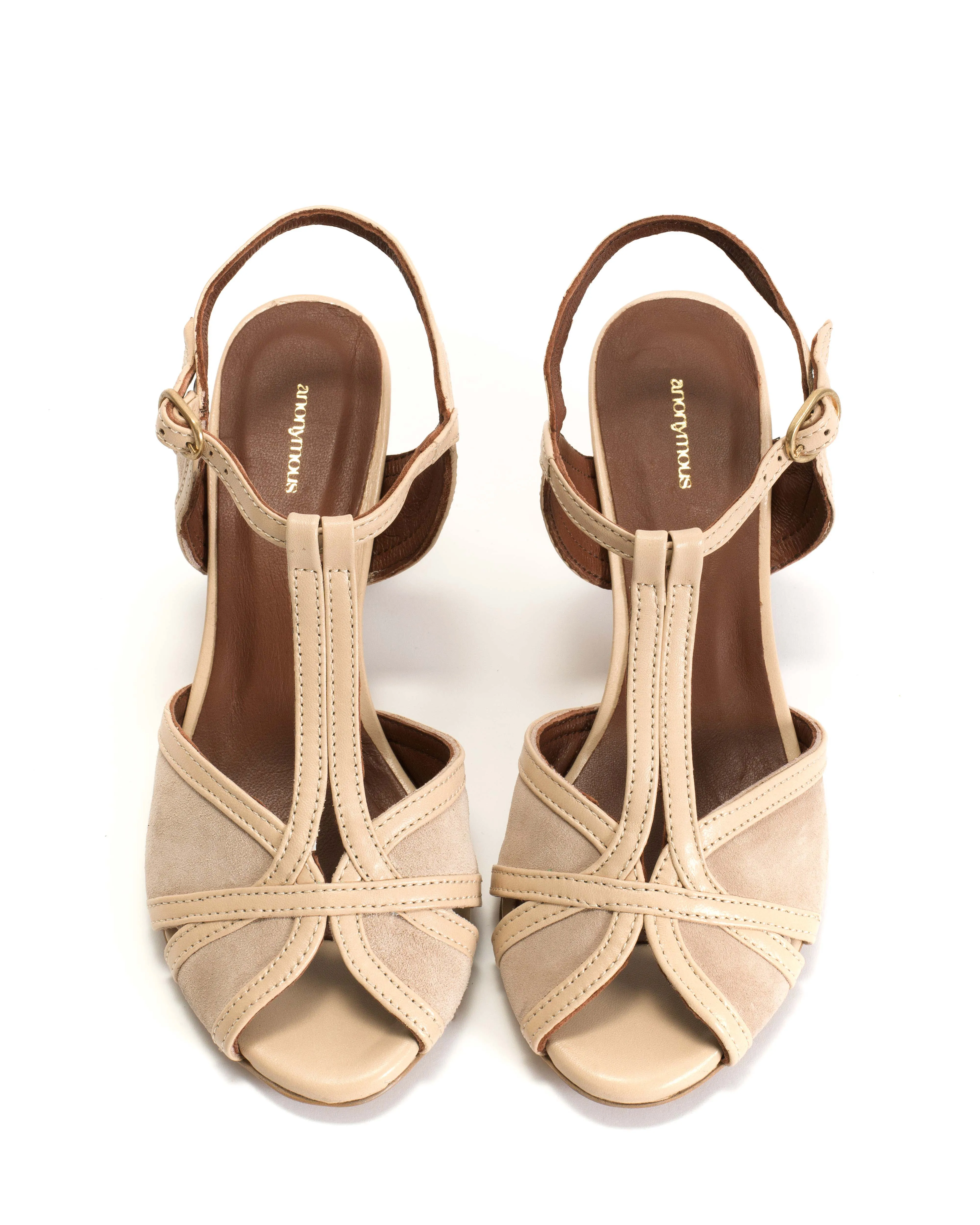 Therese 55 Shiny lamb & calf suede Vanilla cream