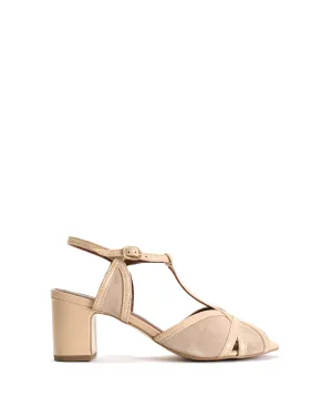Therese 55 Shiny lamb & calf suede Vanilla cream