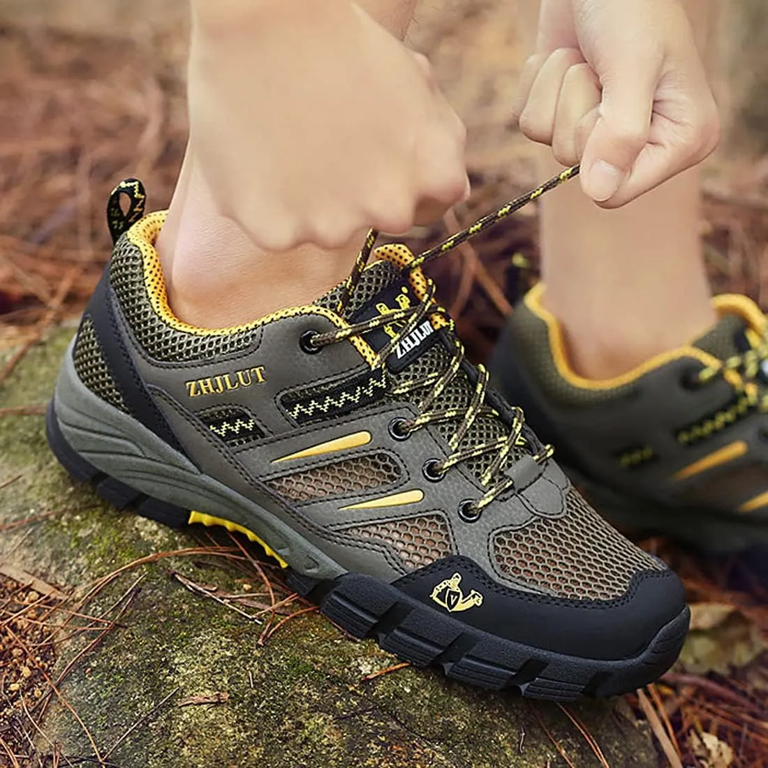 Women Trainers Men Shoes Hiking Shoes Mid-Calf Sneakers Children Water Resistant Trekking Footwear Walking Black Shoes